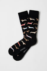 Besocks Calcetines altos perro salchicha negro