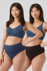 Womensecret Pack de duas cuequinhas tipo tanga de cintura alta "maternity" estampado