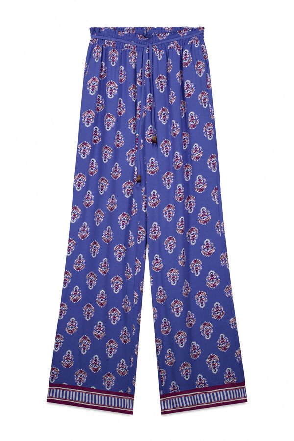 Women'secret Cal&ccedil;a comprida estampada selo azul azul