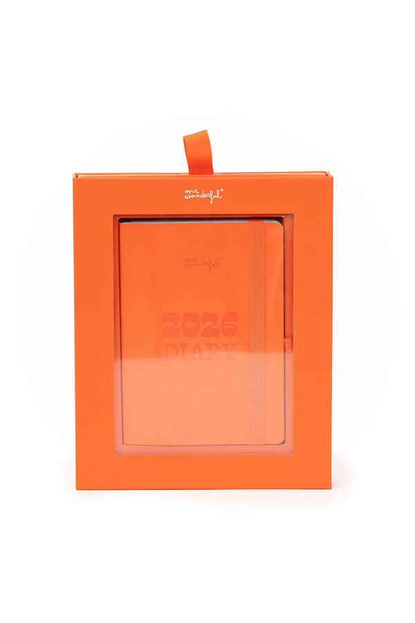 Mr. Wonderful Agenda Pocket 2026 Semanal peque&ntilde;a - Naranja estampado