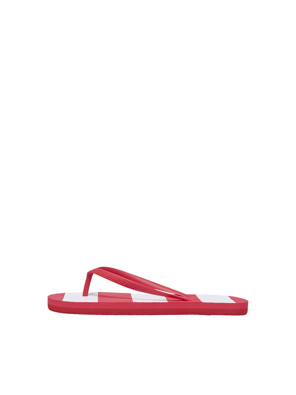 Only Red striped sandals red