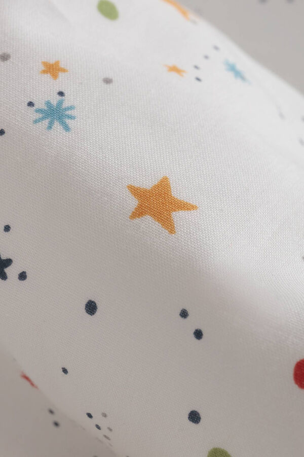 Womensecret Conjunto capa nórdica e capa de almofada crianças algodão percal estrelas. Cama 80-90 cm. branco