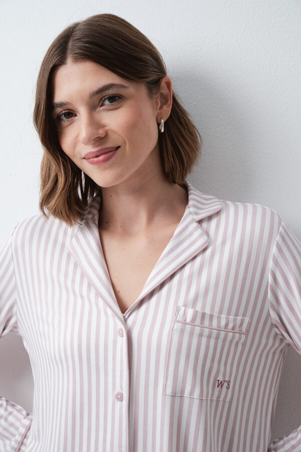 Women'secret Pink striped classic pyjamas pink