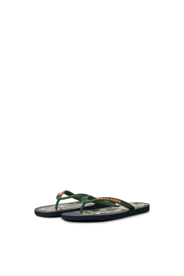 Jack & Jones Tongs &agrave; entre-doigts semelle en caoutchouc bleu