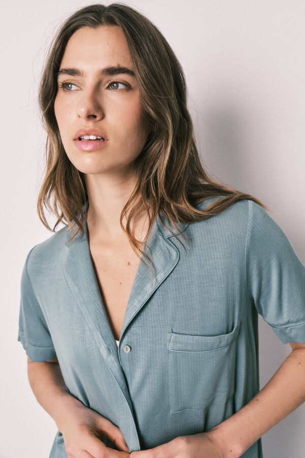 Women'secret Blue soft touch capri classic pyjamas blue