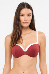 Gisela Two-tone underwired bikini top red