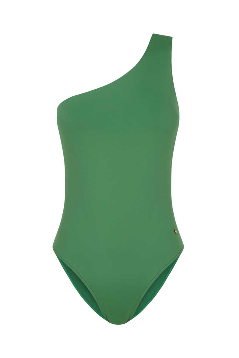 Womensecret Green asymmetric shaping swimsuit green