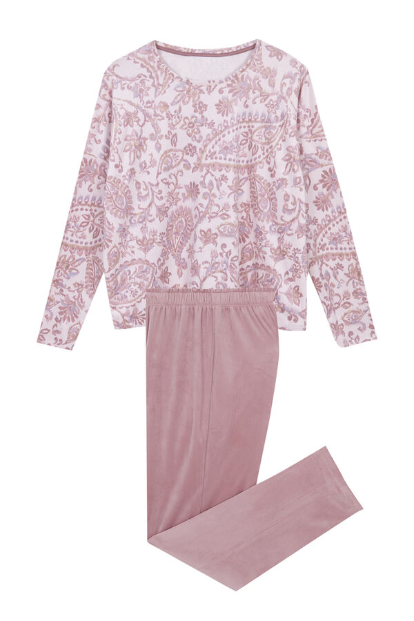 Womensecret Pijama largo rosa Paisley rosa