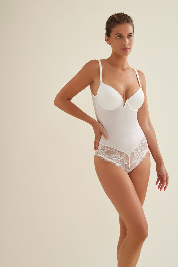 Womensecret Padded body with low back Bež