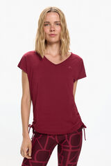 Only Play T-shirt manga curta com franzido rosa