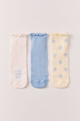 Women'secret Pack 3 meias curtas estampadas com s&oacute;is variados estampado