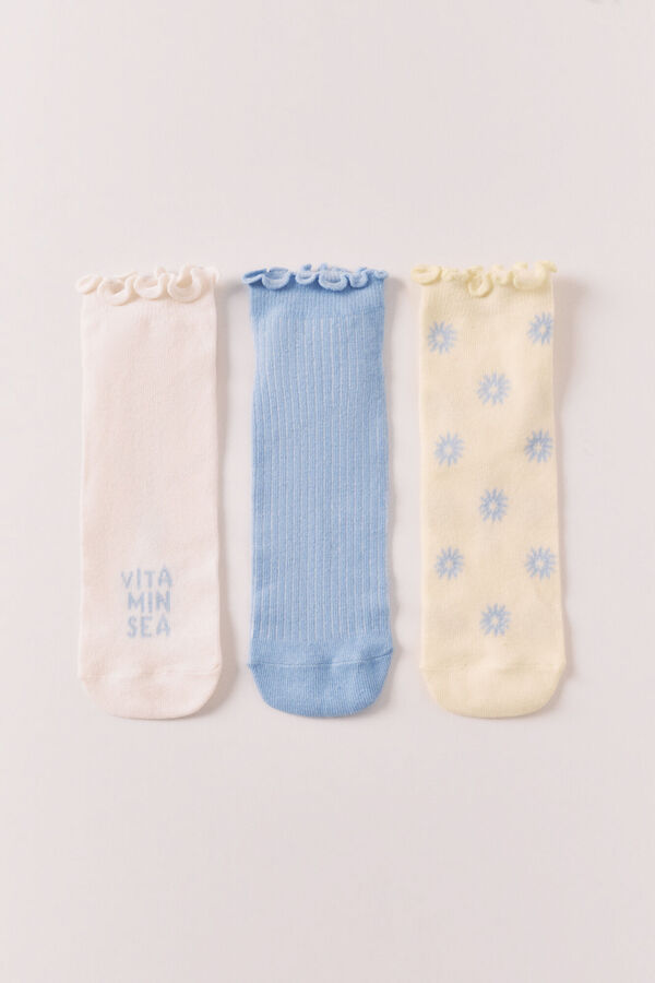 Women'secret Pack 3 meias curtas estampadas com s&oacute;is variados estampado