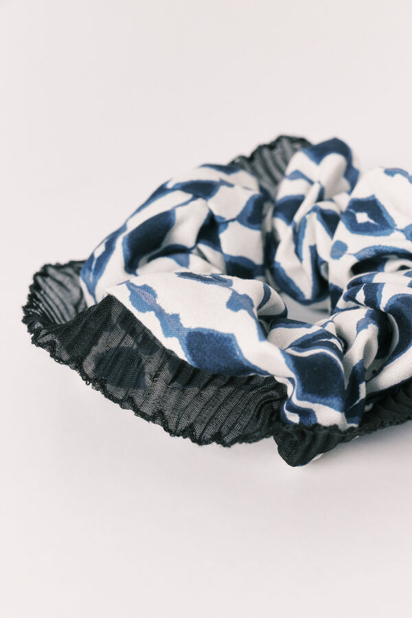 Women'secret Geometrischer Scrunchie mit Print Blau