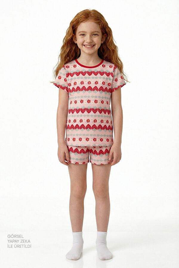Penti Pack 2 pijamas cortos infantiles fresas rojo