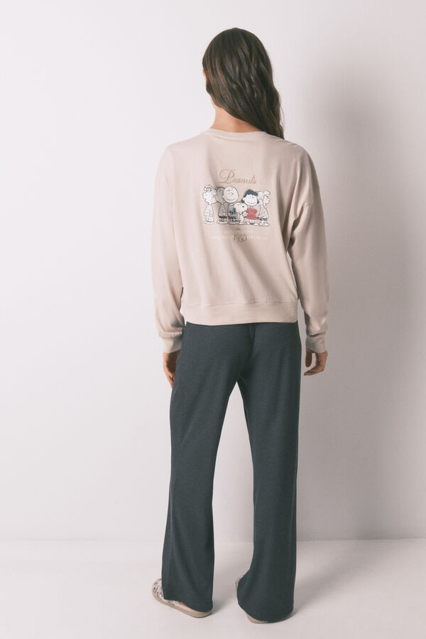 Women'secret 100% cotton beige Snoopy long pyjamas nude