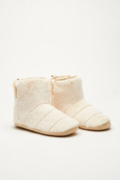 Womensecret Ivory faux shearling slipper boots beige