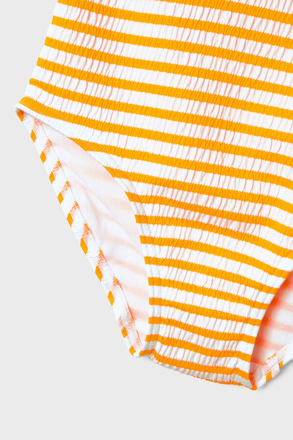 Womensecret Girls' striped print swimsuit piros