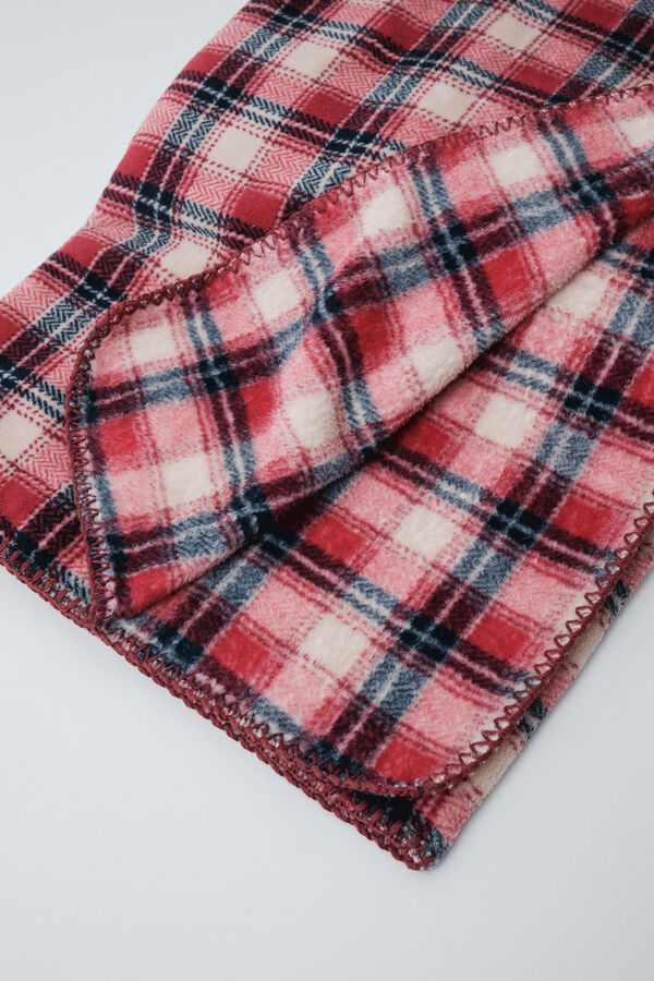 Women'secret Red plaid fleece blanket printed