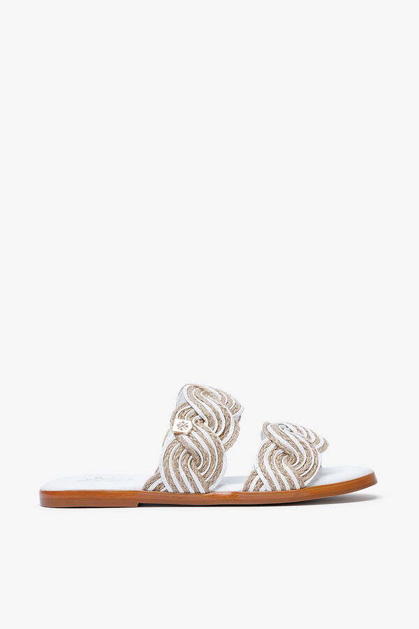 Popa Clicos jute flat sandal white