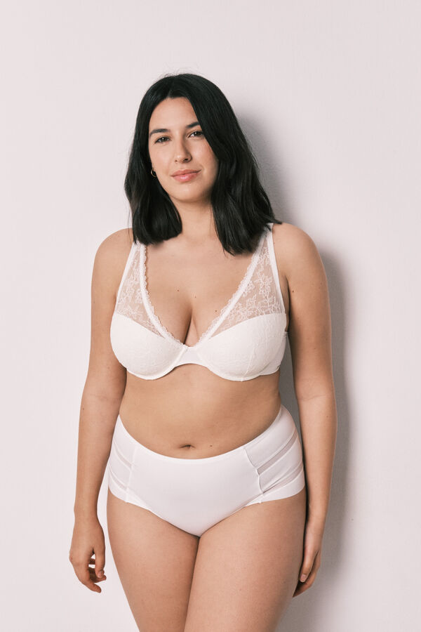 Women'secret White high-waist shaping panty white
