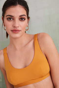 Womensecret Yellow bandeau bikini top printed