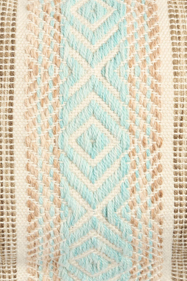 Womensecret Embroidered pompoms cushion cover bleu
