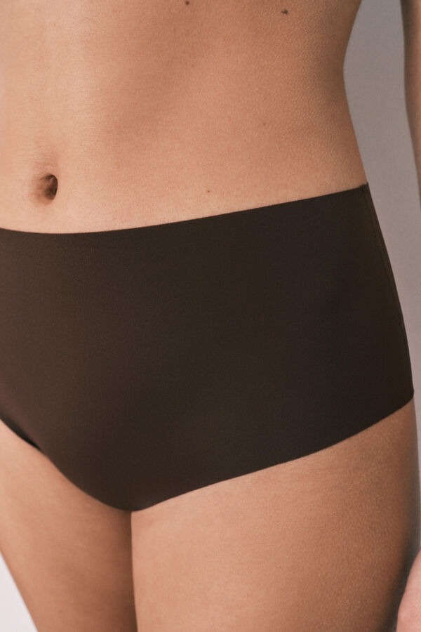 Women'secret Burgundy microfibre high-waisted clean cut panty printed