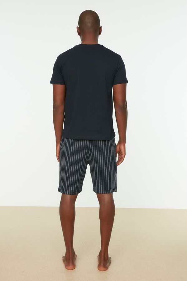 Trendyol Conjunto de pijama corto rayas azul