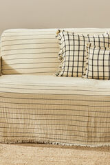 Calma House Tagesdecke aus Musselin mit d&uuml;nnen Streifen Gratto mit Print