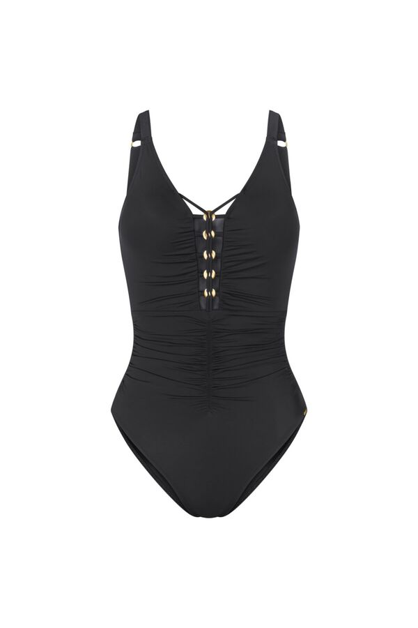 Triumph Top bikini fruncido con relleno y aro negro