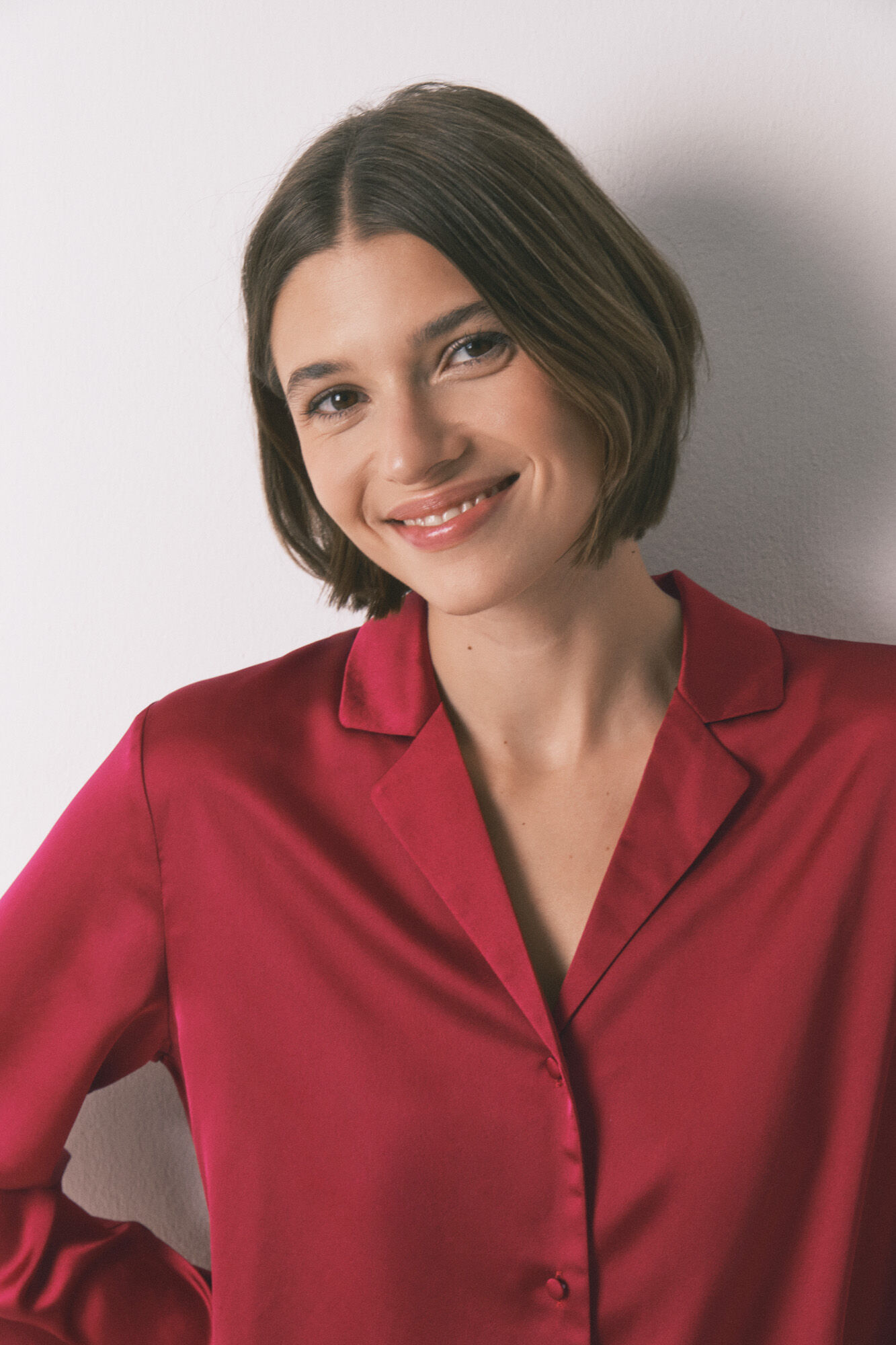 Women'secret Red satin short classic pyjamas