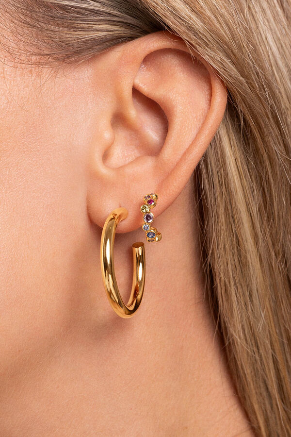 Womensecret Single XS Bubbles hoop earring estampado