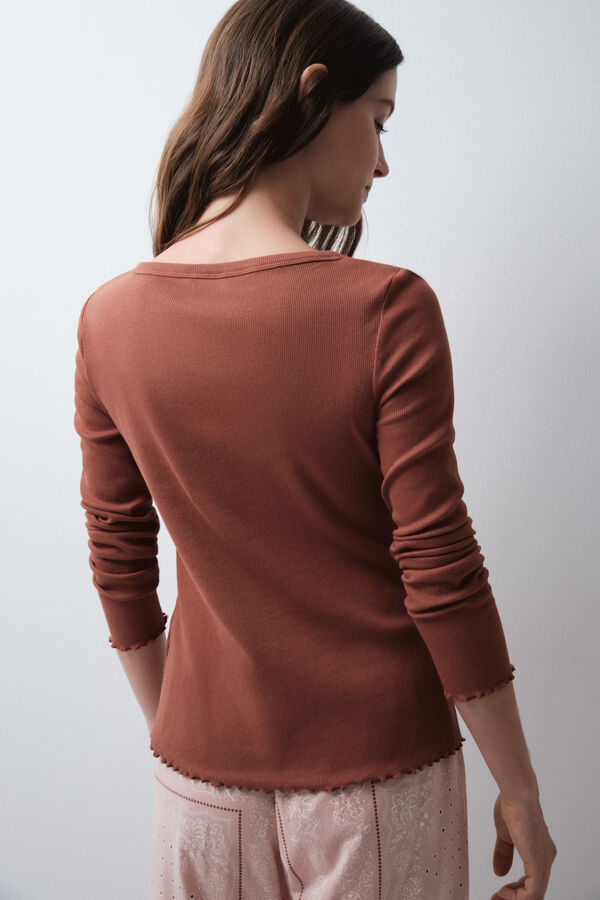 Women'secret Brown long sleeve T-shirt nude
