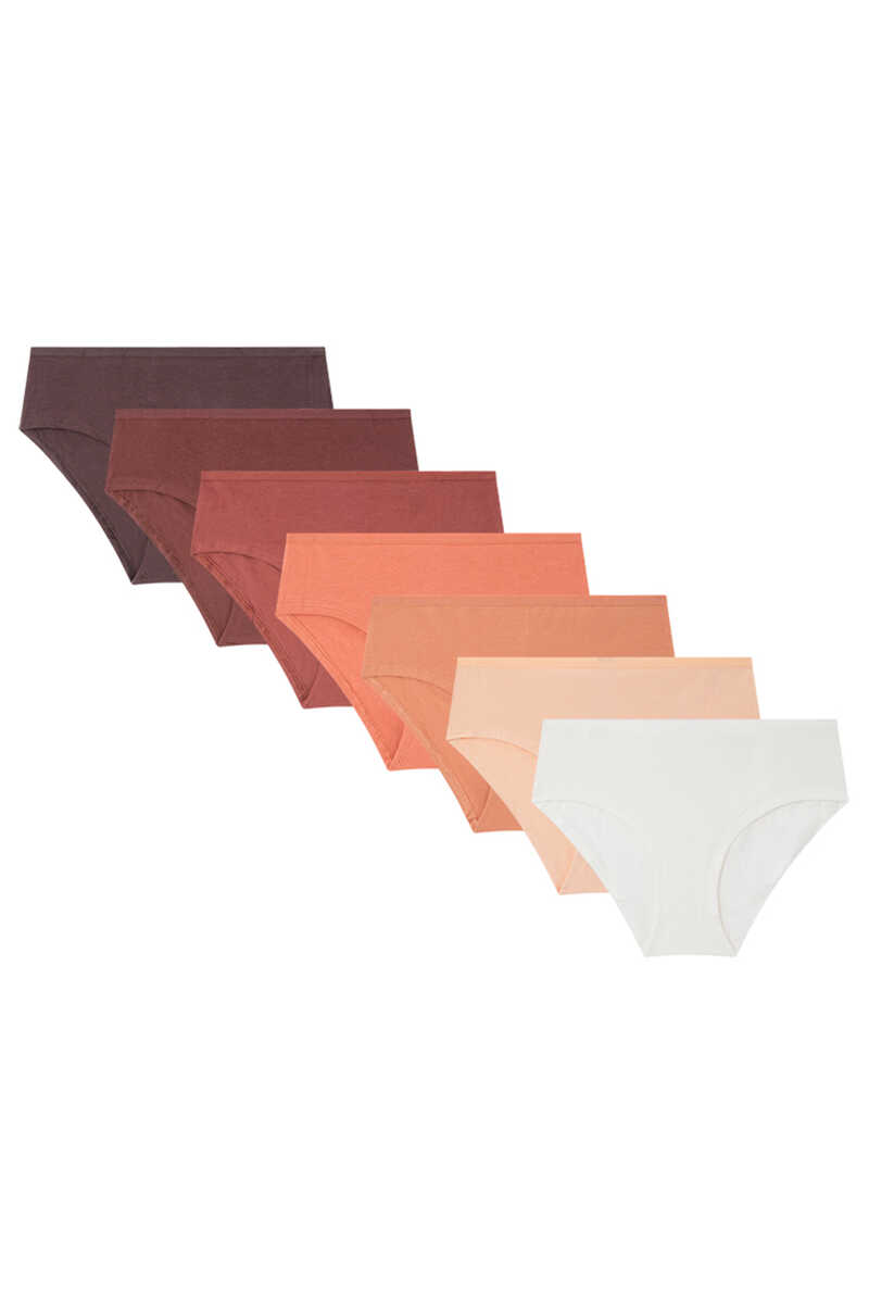 Womensecret 7-pack of brown wide side cotton panties white