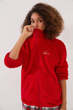 Womensecret Red fluffy jacket red