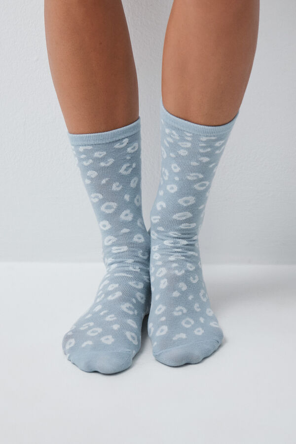 Women'secret Animal print long socks 6-pack blue