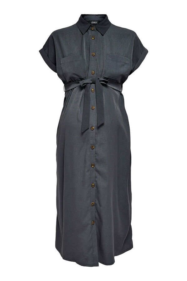 Only Maternity Vestido camisero liso maternity azul