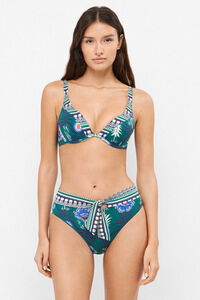 Gisela Cueca de biqu&iacute;ni cintura alta estampado de ananases tropicais