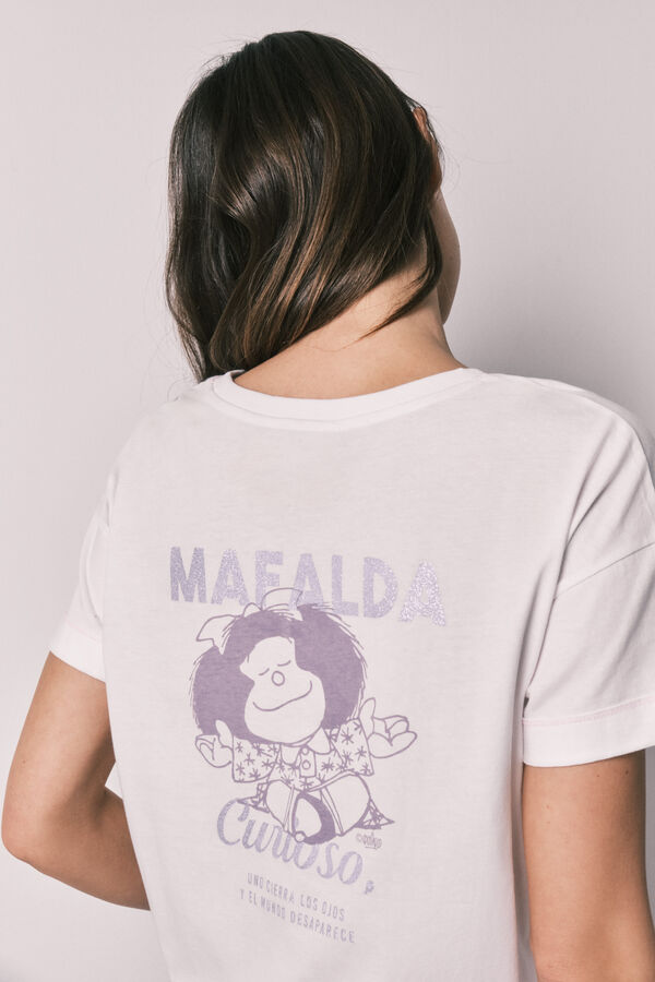 Women'secret Mafalda plaid cotton long pyjamas beige