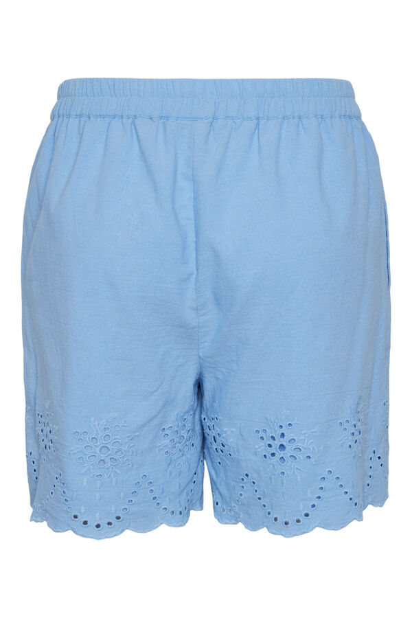 Womensecret Women's shorts 100% cotton. elasticated waist. blue