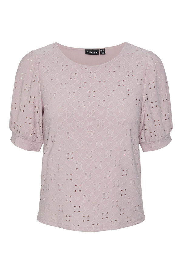 Womensecret Short-sleeved blouse with a W neckline.  pink