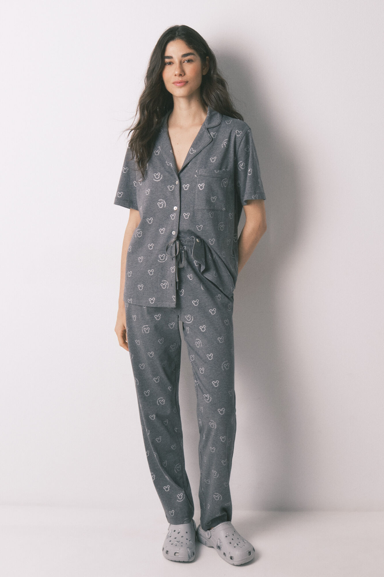 Women'secret Classic long pyjamas 100% cotton grey Mickey