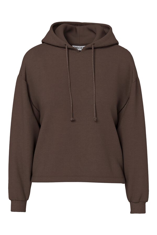 Pieces Basic hooded sweatshirt nude