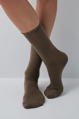 Women'secret Green lurex 3-pack long socks green