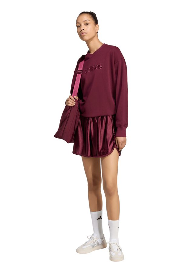 Adidas Seasonal Essentials Satin V-Neck Sweatshirt red