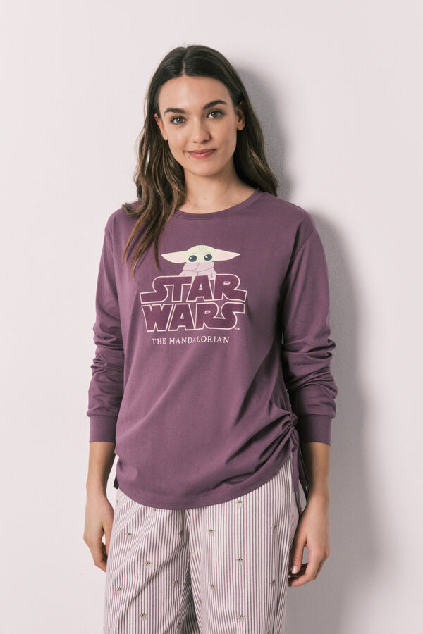 Women'secret Cotton long pyjamas Baby Yoda pink