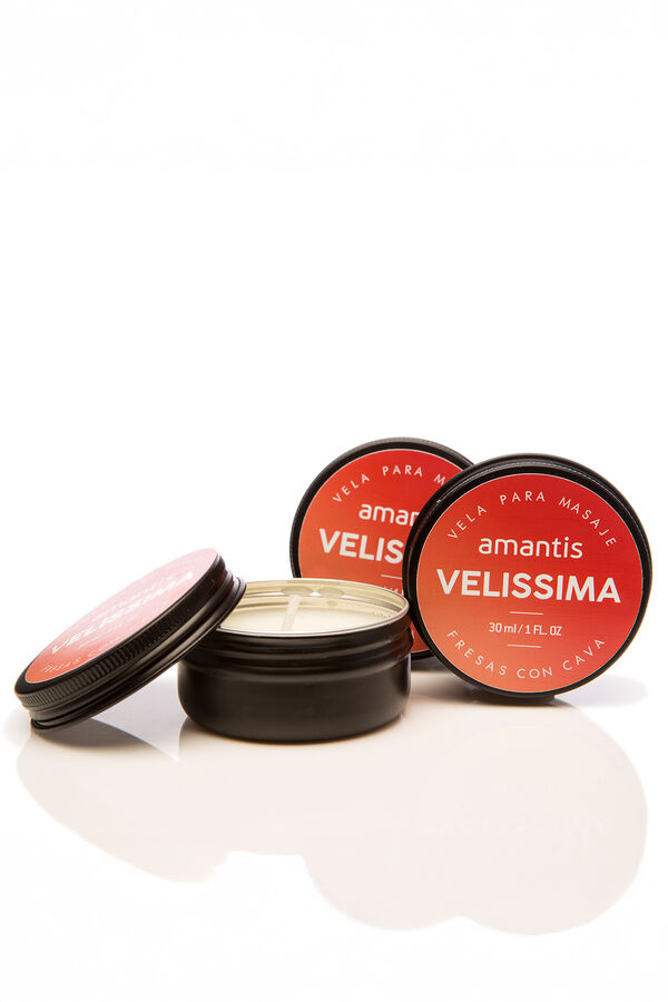 Amantis Velissima strawberry massage candle pink
