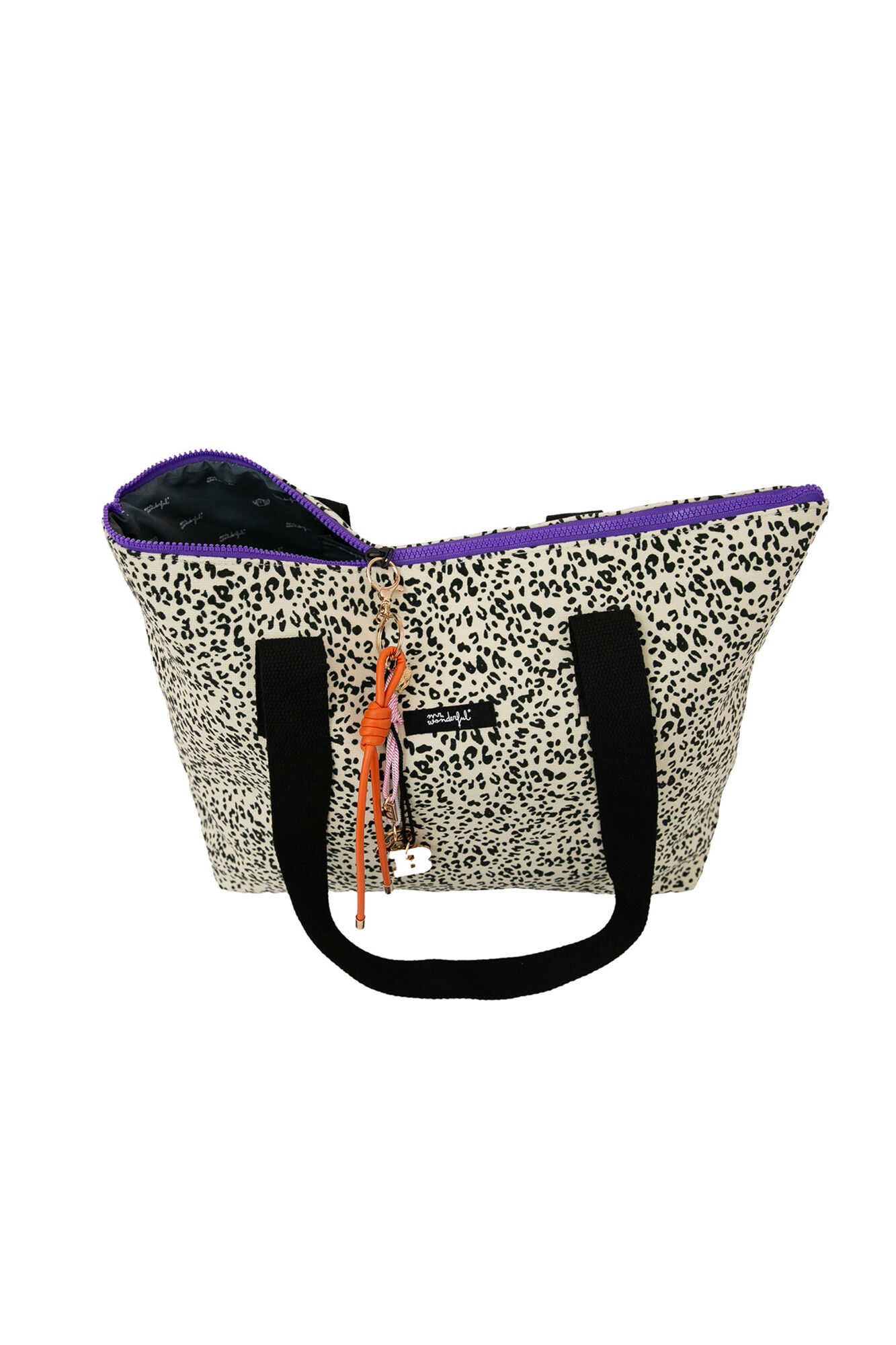 Mr. Wonderful Mala de tecido tipo sacola - Estampa animal de bolinhas