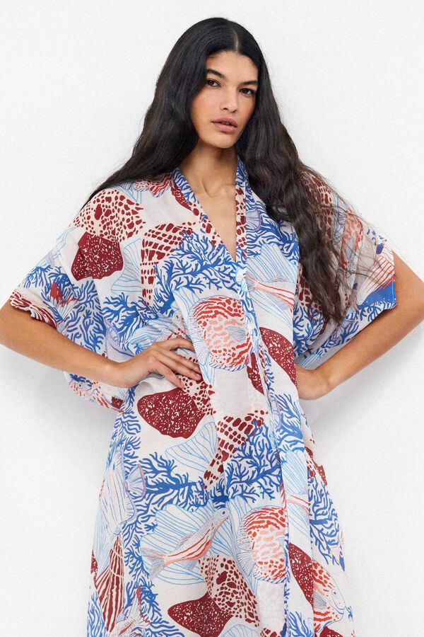 Gisela Caft&aacute;n print inspiraci&oacute;n marina blanco