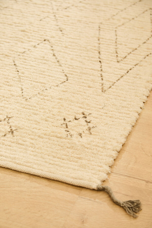 Calma House Alfombra de algod&oacute;n flameado Mayo beige
